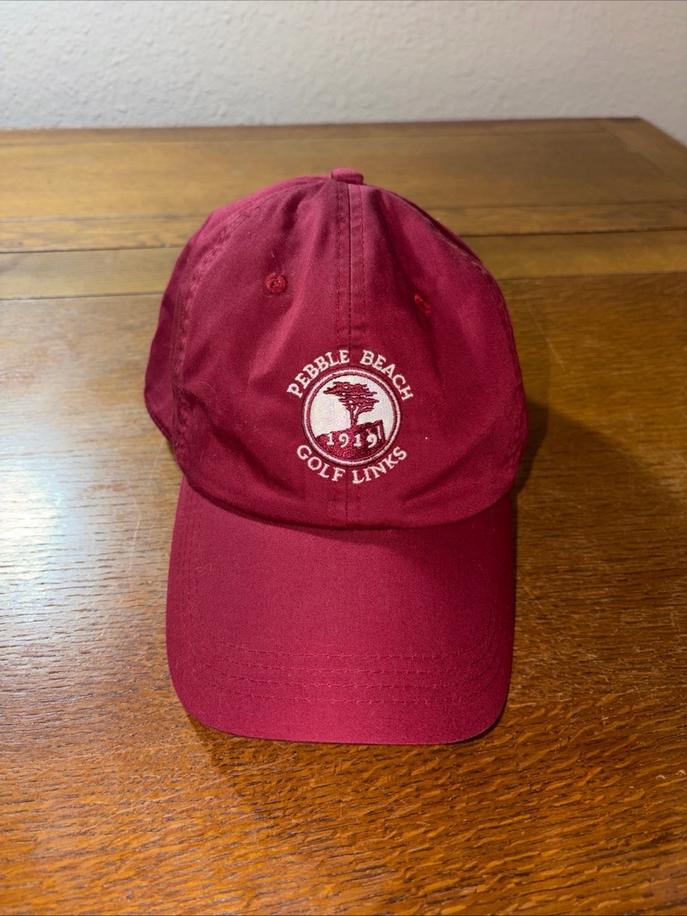 Pebble Beach Golf Links 1919 Adjustable Ahead Hat Cap Unisex Burgundy